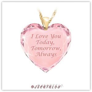 VALENTINE’S Heart Shaped Engraved Pendant on Gold Chain